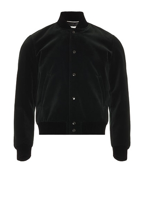 Saint Laurent Signature Logo College Jacket in Dark Forest - Green. Size 52 (also in ).