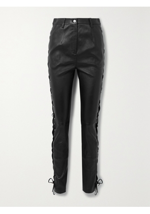 Magda Butrym - Lace-up Leather Skinny Pants - Black - FR 34,FR 36,FR 38,FR 40,FR 42