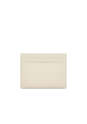 Saint Laurent Credit Card Case in White - White. Size all.