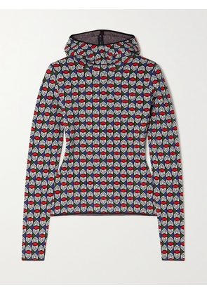 JETSET - Cap Turtle Jacquard-knit Hoodie - Blue - x small,small,medium,large