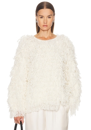 Loulou de Saison Gabin Sweater in Ivory - Ivory. Size M (also in S).