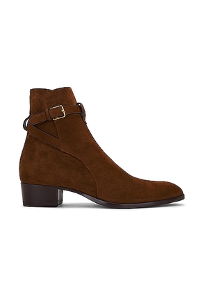 Saint Laurent Wyatt 40 Zip Boot in Land - Brown. Size 42 (also in 41).