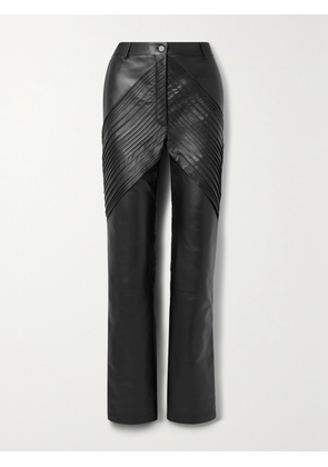 PETER DO - Paneled Leather Straight-leg Pants - Black - FR 36,FR 38,FR 40,FR 42