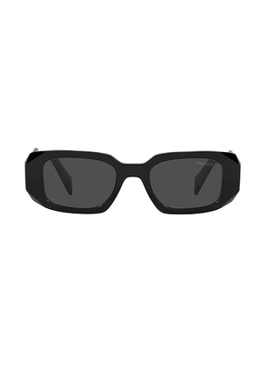 Prada Scultoreo Narrow Sunglasses in Black - Black. Size all.