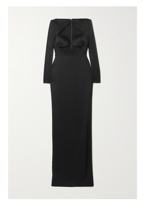 Alex Perry - Cohan Cutout Satin-crepe Maxi Dress - Black - UK 6,UK 8,UK 10,UK 12,UK 14,UK 16,UK 18