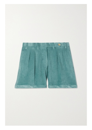 Giuliva Heritage - +net Sustain The Husband Pleated Modal-blend Terry Shorts - Blue - IT38,IT40,IT42,IT44,IT48