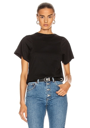Toteme Curved Seam Tee in Black - Black. Size XS (also in ).