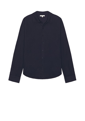 Onia Cotton Gauze Long Sleeve Shirt in Deep Navy - Navy. Size M (also in S, XL/1X).