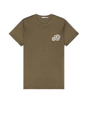 Moncler Short Sleeve T-shirt in Green - Olive. Size L (also in M, XL/1X).