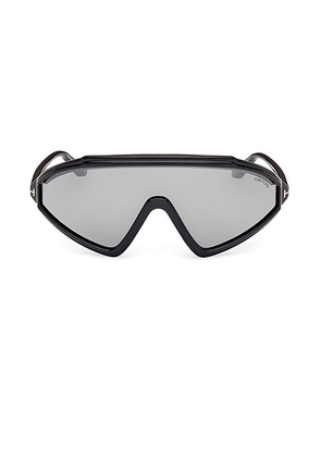 TOM FORD Lorna Sunglasses in Shiny Black & Smoke - Black. Size all.