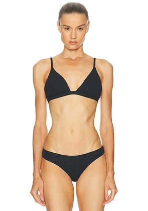 Negative Underwear Pointelle Mini Bra in Black - Black. Size 0 (also in 1).