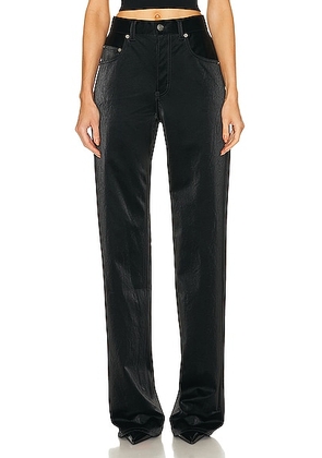 Saint Laurent Wide Leg Jeans in Crinkle Black - Black. Size 30 (also in 28).