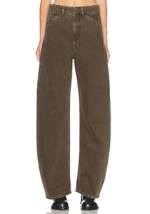 Lemaire High Waisted Barrel Leg in Moss Green - Olive. Size 34 (also in 38, 42).