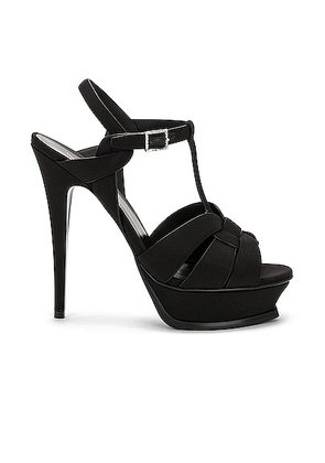 Saint Laurent Tribute Platform Sandal in Nero - Black. Size 36 (also in 36.5, 37.5, 38, 38.5, 39, 39.5).