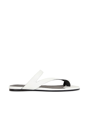 KHAITE Aimee Flat Sandal in Optic White - White. Size 38.5 (also in 36, 36.5, 37, 37.5, 39.5, 41).