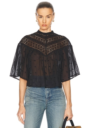 NILI LOTAN Mikki Blouse in Black - Black. Size S (also in L, XS).