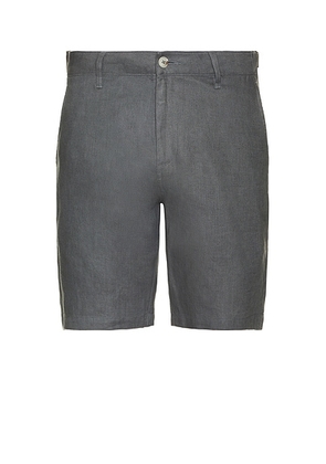 Onia Linen Fixed Waist Shorts in Gunmetal - Grey. Size 32 (also in 30, 34).