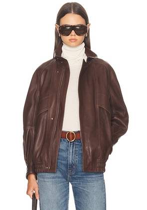NOUR HAMMOUR Ariste Jacket in Rich Brown - Brown. Size S (also in L, M, XS).