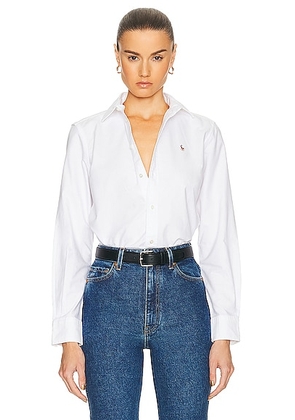 Polo Ralph Lauren Oxford Long Sleeve Button Up Shirt in White - White. Size 0 (also in 2, 4, 6).