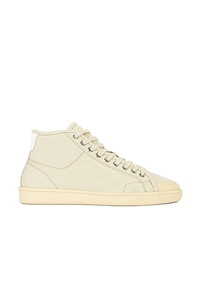 Saint Laurent SL39 Mid Top Sneaker in Beige & Coffee White - Beige. Size 36 (also in 36.5, 37, 37.5, 38.5, 39, 39.5, 41).