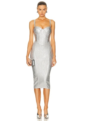 Retrofete Zora Knit Dress in Coated Silver - Metallic Silver. Size XL (also in L, M, XS).