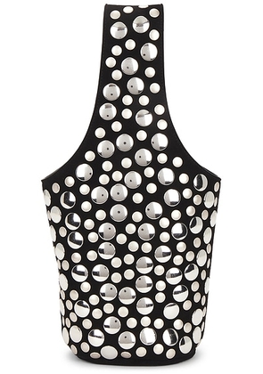 KHAITE Livia Small Multi Stud Bag in Black - Black,Metallic Silver. Size all.