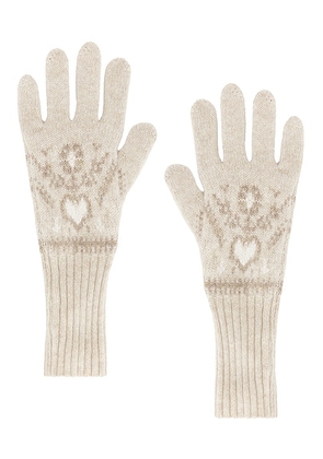 KHAITE Domini Glove in Ecru Multi - Ivory. Size all.