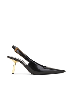 Saint Laurent Stone Slingback Pump in Nero - Black. Size 37 (also in 36.5, 39.5, 40).