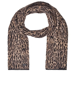 Saint Laurent Knit Scarf in Beige & Black - Beige. Size all.