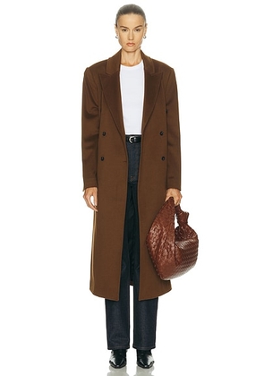 Loulou de Saison X Loro Piana Rosco Double Breasted Coat in Brown - Brown. Size 38 (also in 36, 40).