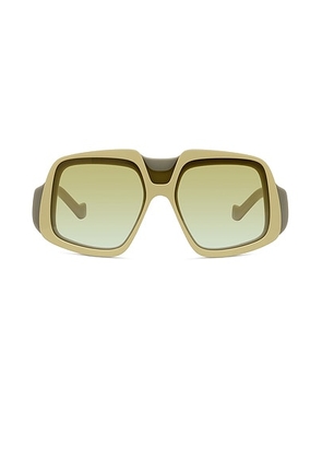 Loewe Shield Sunglasses in Shiny Beige & Gradient Roviex - Beige. Size all.
