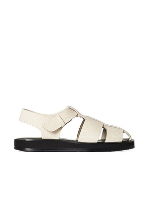 The Row Fisherman Leather Sandals in Ivory - Turquoise. Size 39.5 (also in 40).
