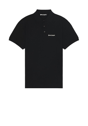 Palm Angels Classic Logo Embroidered Polo in Black - Black. Size L (also in ).