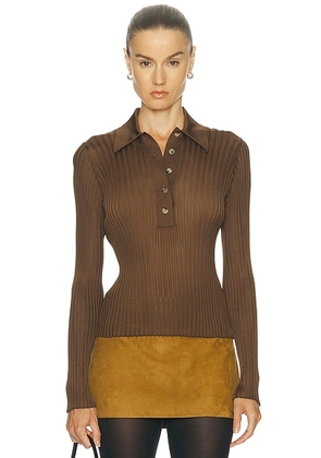 KHAITE Vin Top in Bark - Brown. Size XS (also in ).