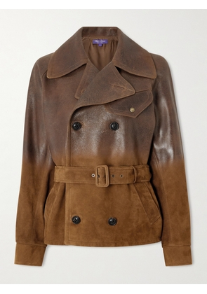 Ralph Lauren Collection - Eldridge Belted Double-breasted Dégradé Leather Jacket - Brown - US2,US4,US6,US8
