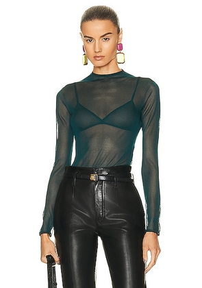 Saint Laurent Long Sleeve Sweater in Blue Canard - Blue. Size M (also in L, S, XL, XS).