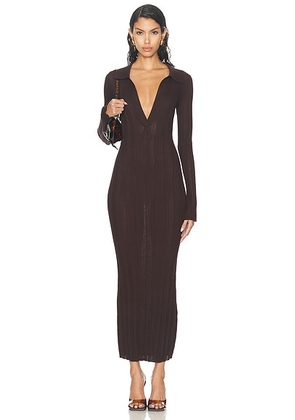 SEROYA Azula Maxi Dress in Ash Brown - Brown. Size XL (also in ).