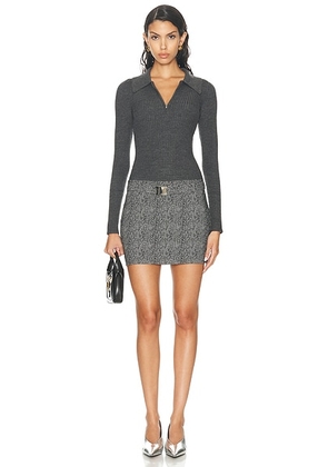 Staud Platt Dress in Textured Herringbone - Grey. Size XS (also in ).