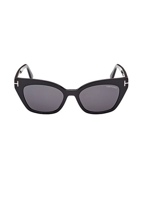 TOM FORD Juliette Sunglasses in Shiny Black & Smoke - Black. Size all.