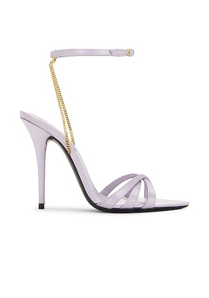 Saint Laurent Ankle Strap Sandal in Poly Grey - Lavender. Size 38 (also in 38.5).