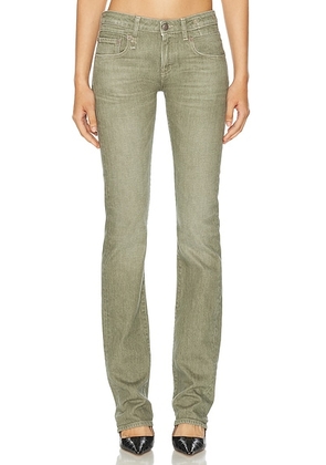 R13 Tobi Slim Leg Jeans in Army Green - Olive. Size 27 (also in ).