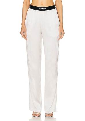 TOM FORD Silk Pj Pant in Platinum - Metallic Silver. Size L (also in M, S).
