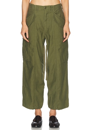 R13 Cropped Cargo Pant in Vintage Olive Drab - Olive. Size 25 (also in ).