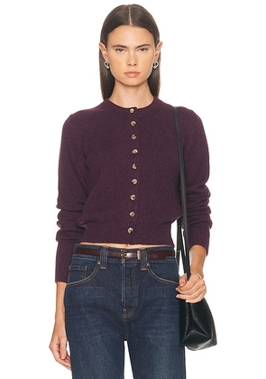 KHAITE Everheart Cardigan in Plum - Purple. Size M (also in ).