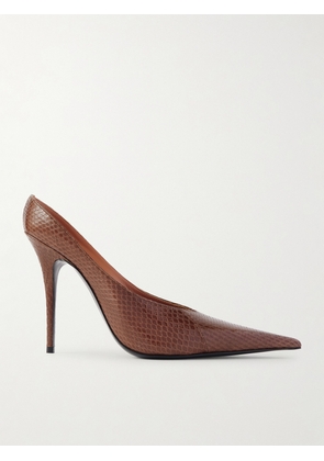 Amina Muaddi - Anok Snake Pumps - Brown - IT36,IT36.5,IT37,IT37.5,IT38,IT38.5,IT39,IT39.5,IT40,IT40.5,IT41,IT41.5,IT42