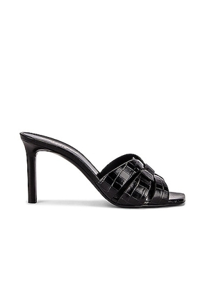 Saint Laurent Tribute Embossed Croc Mules in Nero - Black. Size 37.5 (also in ).
