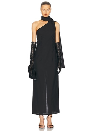 Rohe Open Back Scarf Dress in Black - Black. Size 34 (also in 40).