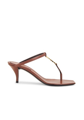 Saint Laurent Cassandra Sandal in Cigar in Aesthetic Brown - Brown. Size 36.5 (also in 36, 37, 39.5, 40).