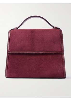 Hunting Season - Medium Leather-trimmed Suede Tote - Burgundy - One size