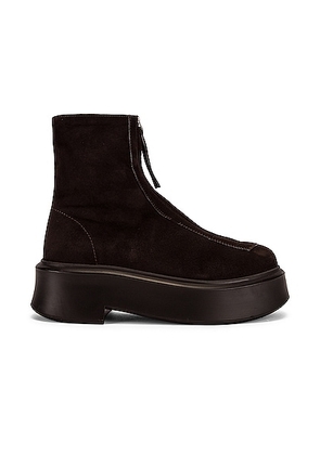 The Row Zipped Boots in Dark Brown - Black. Size 42 (also in ).